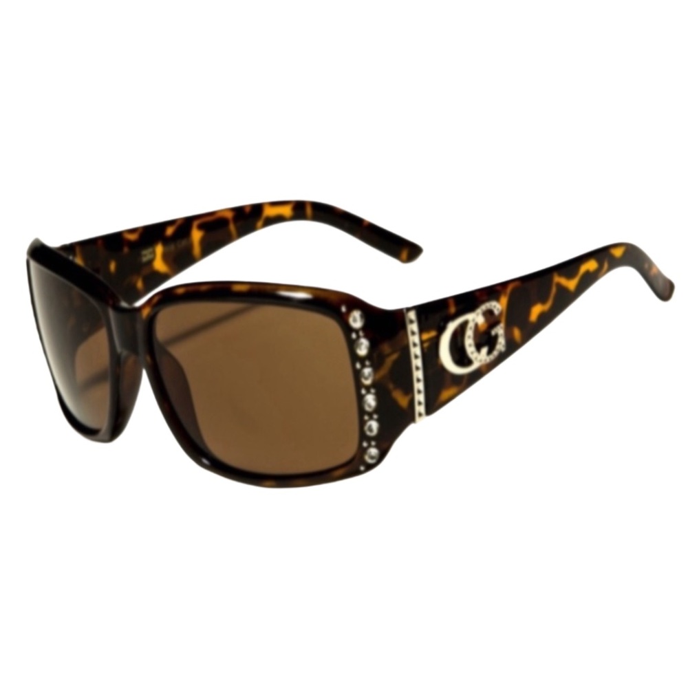 Womens Rectangle Shape glasses with rhinestone accents.